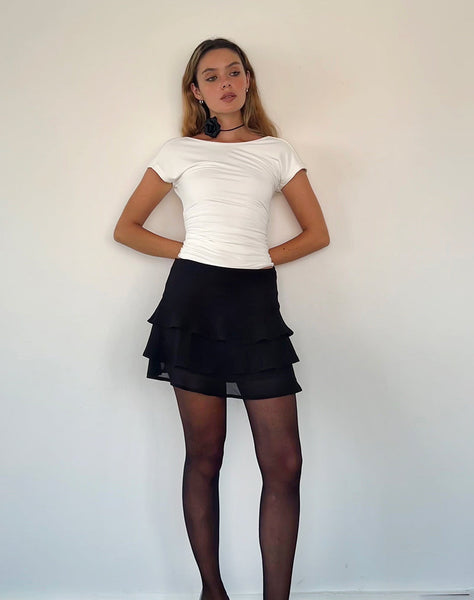 Image of Camigo Ruffle Mini Skirt in Black