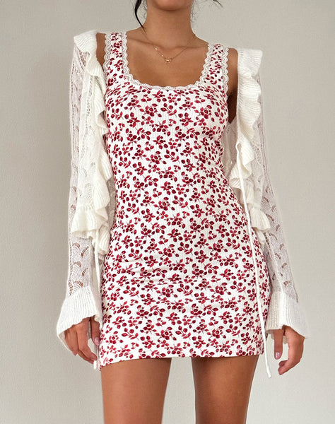 Image of Camina Dress in Summer Strawberry Off White