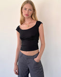 Image of Cania Corset Top in Black Lycra