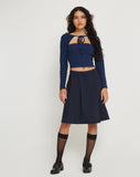 image of Canita Arinah Long Sleeve Co-Ord Top in Navy Blue