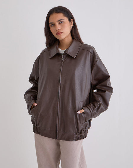 Talisa Zip Through Jacket in Maroon with White Stripe