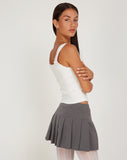 Image of Carillo Lace Trim Cropped Vest Top in Motif White