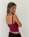 Image of Carini Cami Top in Burgundy with Rosette