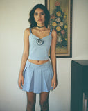 image of Lamsu Pleated Mini Skirt in Tailoring Blue