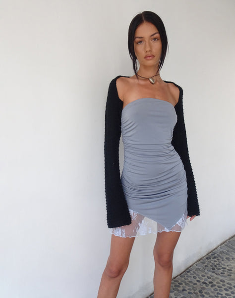 image of MOTEL X JACQUIE Carlie Bandeau Mini Dress in Slinky Grey