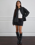 Image of Carlin Mini Skirt in Twill Black