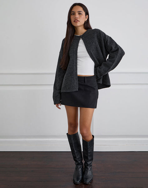 Image of Carlin Mini Skirt in Twill Black