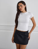 Image of Carlin Mini Skirt in Twill Black