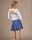 image of Carlina Long Sleeve Top in Lace Ivory