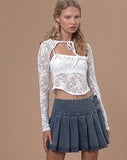 image of Carlina Long Sleeve Top in Lace Ivory