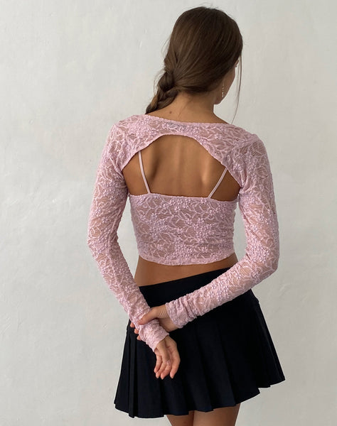 Image of Carlina Cami and Shrug Set in Lace Pink