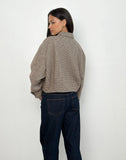 Image of Carlo Cropped Jacket in Check Brown