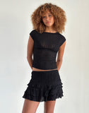 Image of Carlota Mini Skirt In Crinkle Jet Black