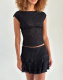 Image of Carlota Mini Skirt In Crinkle Jet Black