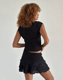 Image of Carlota Mini Skirt In Crinkle Jet Black