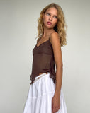 Image of Carmeline Longline Cami Top in Shimmer Brown