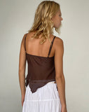 Image of Carmeline Longline Cami Top in Shimmer Brown