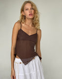 Image of Carmeline Longline Cami Top in Shimmer Brown