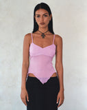 Image of Carmeline Longline Cami Top in Shimmer Pink