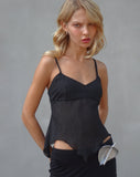 Image of Carmeline Longline Cami Top in Shimmer Black