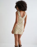 Image of Carmila Gathered Mini Dress in Check Yellow