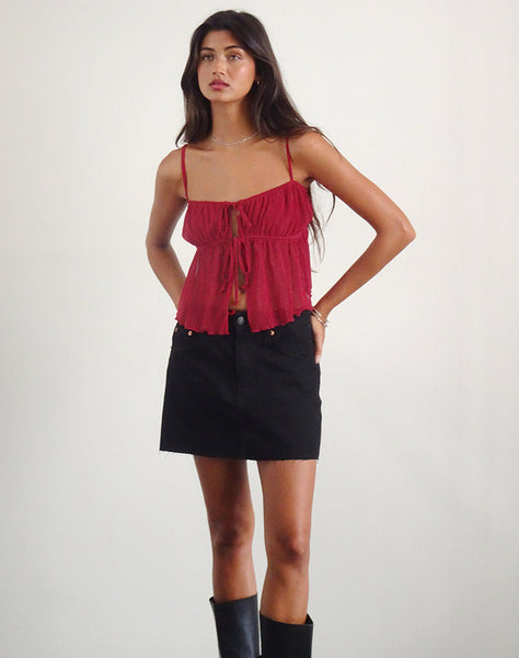 Image of Carmina Cami Top in Mesh Cherry