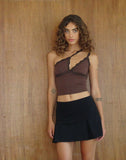 Image of Carolina One Shoulder Top in Mocca