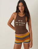 Image of Carter Vest Top in Cocoa It's Better in Bali Slogan