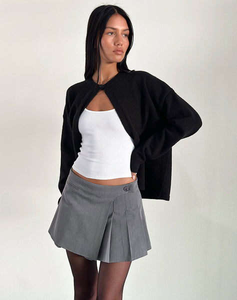 Image of Carwita Panel Wrap Mini Skirt in Charcoal