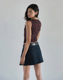 Image of Carys Vest Top in Strawberry Polka Black