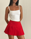 image of Casini Mini Skirt in Soft Tailoring Red