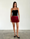 Image of Casini Mini Skirt in Soft Tailoring Burgundy