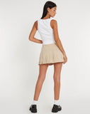 image of Casini Pleated Micro Skirt in Cream Stripe