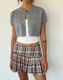 Image of Casini Pleated Mini Skirt in Multi Check Brown