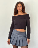 Image of Casini Pleated Micro Skirt in PU Slate Grey