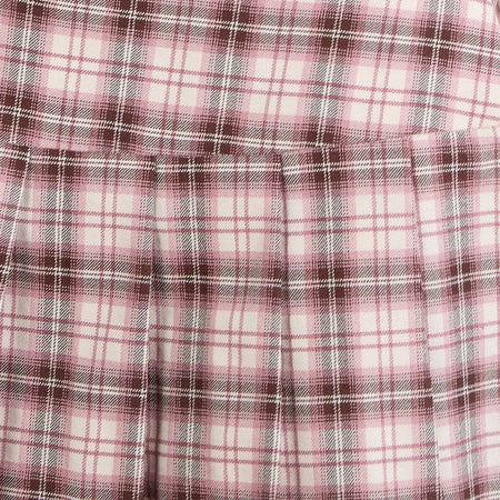 Casini Mini Pleated Micro Skirt in Pink Check