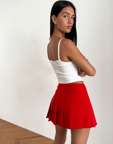 Image of Casini Mini Skirt in Soft Tailoring Red