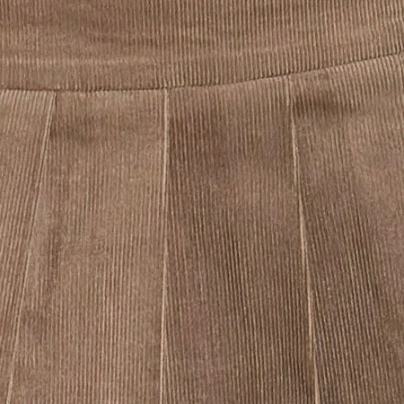 Casna Pleated Mini Skirt in Baby Cord Walnut Brown