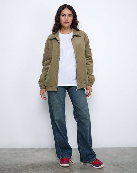 Image of Cavita Jacket in Cord Artichoke Green