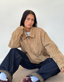 Image of Cavita Jacket in Faux Suede Tan