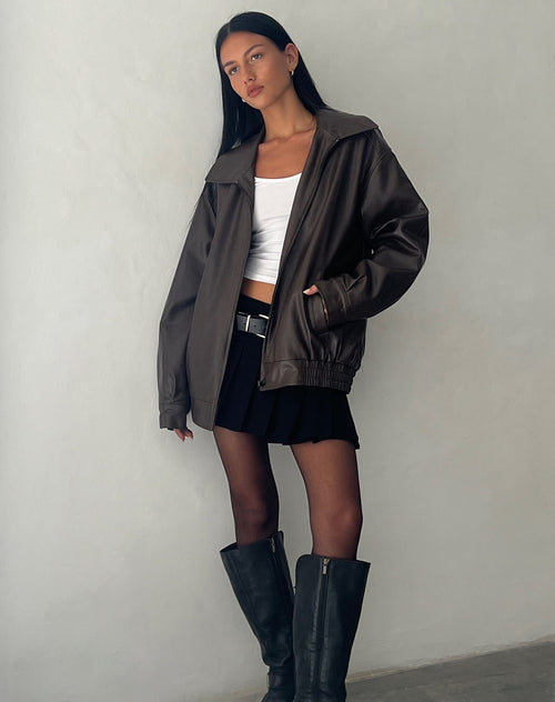 Image of MOTEL X OLIVIA NEILL Cavita Jacket in PU Bitter Chocolate