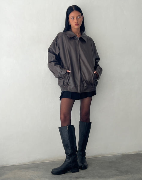 Image of MOTEL X OLIVIA NEILL Cavita Jacket in PU Bitter Chocolate