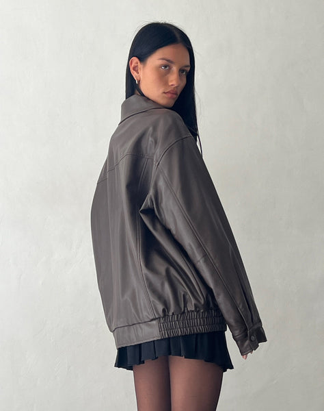 Image of MOTEL X OLIVIA NEILL Cavita Jacket in PU Bitter Chocolate