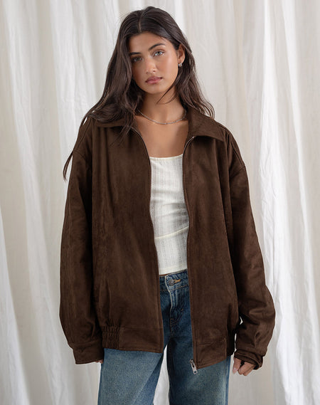 Wita Jacket in Suede Brown