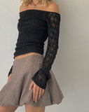 Image of Celina Puffball Mini Skirt in Dark Brown Tailoring