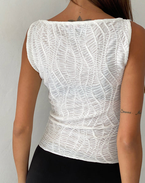 Image of Cerise Tank Top in Ripple White