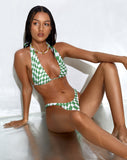 Image of Farida Bikini Bottom in Square Flag Green