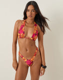 Image of Cerry Bikini Top in Sketchy Hibiscus Burgundy