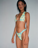 Image of Cerry Bikini Top in Yellow Painted Flower