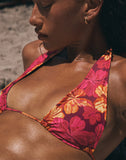 Image of Cerry Bikini Top in Sketchy Hibiscus Burgundy